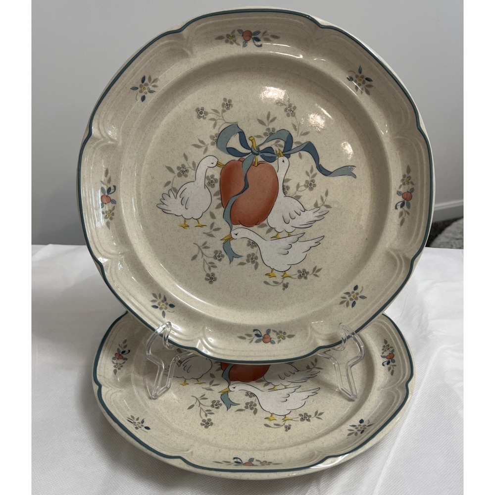International Marmalade Stoneware Serving Platter Plate Geese Country Cottage